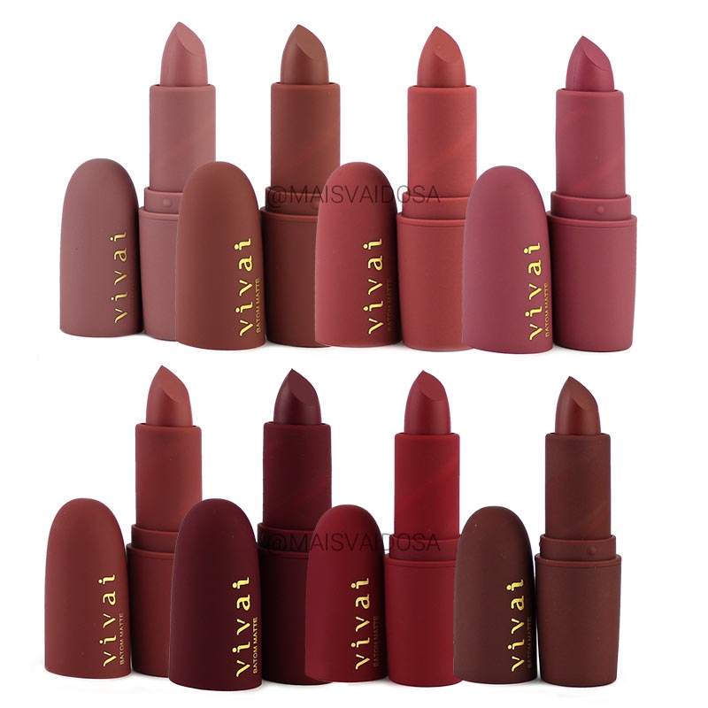 Kit Batom Matte Ovo Vivai c/08 Mais Vaidosa Kit Batom Matte Ovo