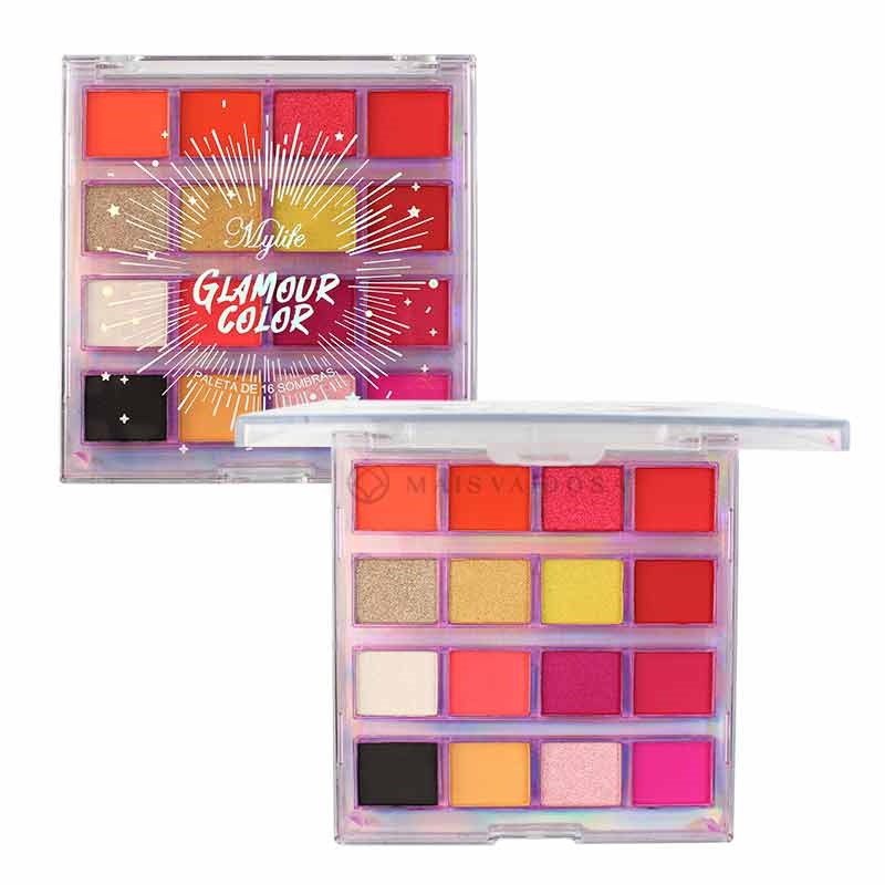 Paleta De Sombras Glamour Color 16 Cores My Life Mais Vaidosa Paleta De Sombras Glamour Color 16 Cores My Life B My Life Maquiagem Mais Barata Na Mais Vaidosa